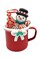 Christmas Ornament - Cup with Snowman. Wizardi Festive Decoration F07-N2-19-DAA101B